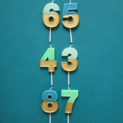 Kaars 6 Jaar Retro Mint Groen 5cm van Folat koop je bij Partywinkel