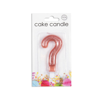 Kaars ? Jaar Rose Goud Glitter 7cm van WeFiesta koop je bij Partywinkel