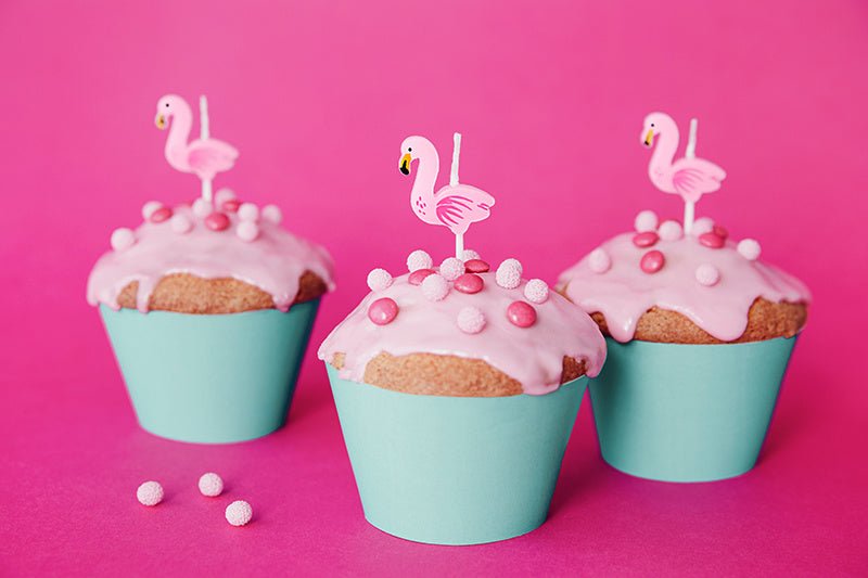 Kaarsen Flamingo 3cm 5st van Partydeco koop je bij Partywinkel