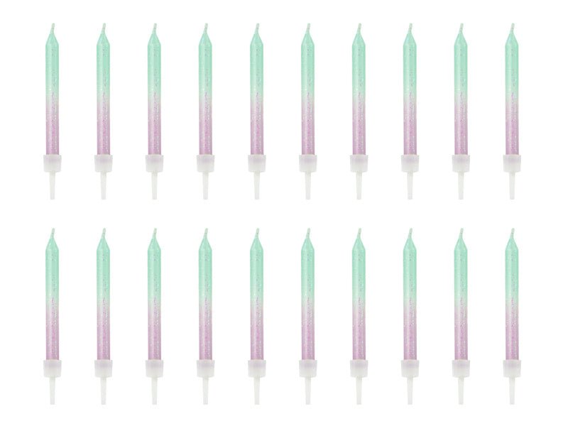 Kaarsjes Ombre 6cm 20st van Partydeco koop je bij Partywinkel
