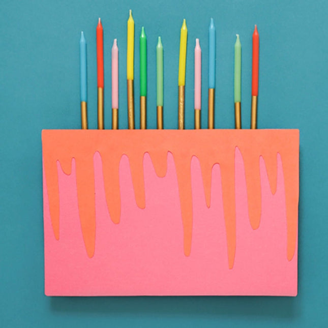 Kaarsjes Retro Gekleurd 10cm van Folat koop je bij Partywinkel