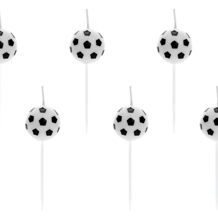 Kaarssen Voetbal 2,5cm 6st van Partydeco koop je bij Partywinkel