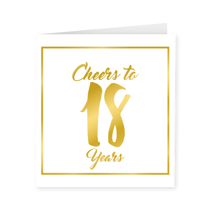 Kaart 18 Jaar Goud Wit 15cm van Paper Dreams koop je bij Partywinkel