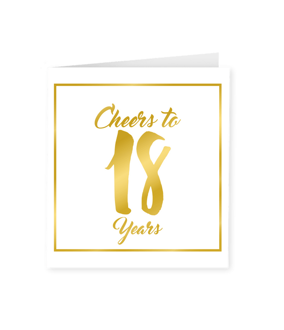 Kaart 18 Jaar Goud Wit 15cm van Paper Dreams koop je bij Partywinkel
