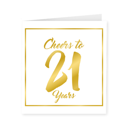 Kaart 21 Jaar Goud Wit 15cm van Paper Dreams koop je bij Partywinkel