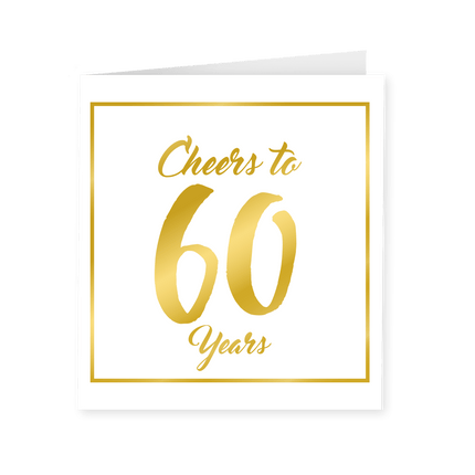 Kaart 60 Jaar Goud Wit 15cm van Paper Dreams koop je bij Partywinkel