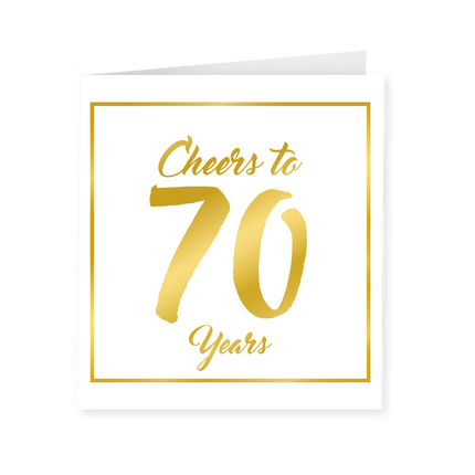 Kaart 70 Jaar Goud Wit 15cm van Paper Dreams koop je bij Partywinkel