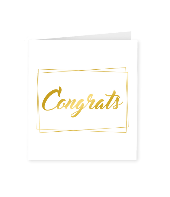 Kaart Congrats Goud Wit 15cm van Paper Dreams koop je bij Partywinkel