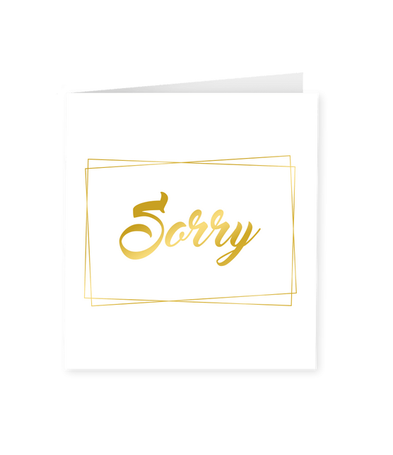 Kaart Sorry Goud Wit 15cm van Paper Dreams koop je bij Partywinkel