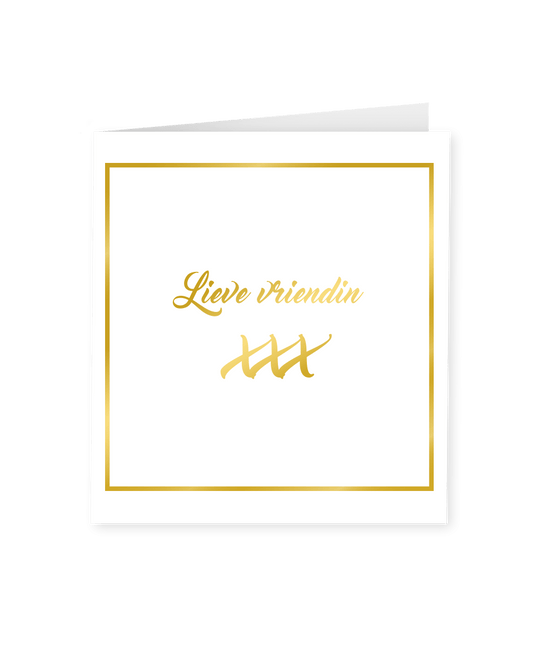 Kaart Vriendin Goud Wit 15cm van Paper Dreams koop je bij Partywinkel
