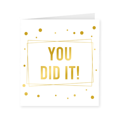 Kaart You Did It Goud Wit 15cm van Paper Dreams koop je bij Partywinkel