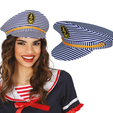 Kapitein Pet Blauw Wit van Fiestas Guirca koop je bij Partywinkel