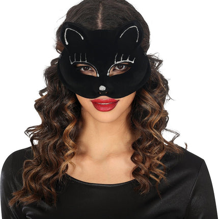 Kat Masker Zwart van Fiestas Guirca koop je bij Partywinkel