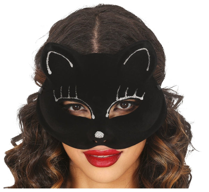 Kat Masker Zwart van Fiestas Guirca koop je bij Partywinkel