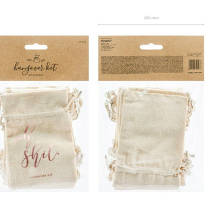 Katoenen Zakjes Oh Shit 15cm 10st van Partydeco koop je bij Partywinkel