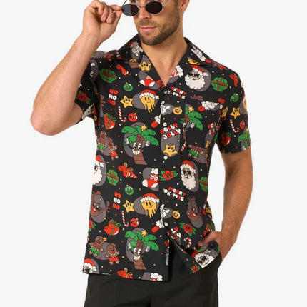 Kerst Hawaiian Blouse Merry Jinglejoy Heren van OppoSuits koop je bij Partywinkel