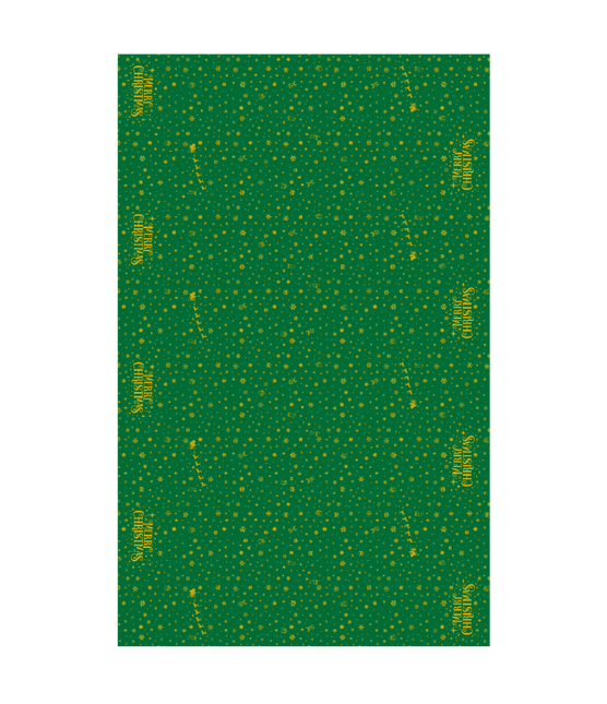 Kerst Tafelkleed Groen Goud Merry Christmas 2,74m van Paper Dreams koop je bij Partywinkel