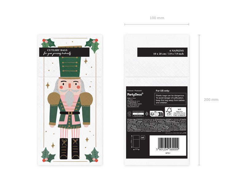 Kerst Uitdeelzakjes Notenkraker 20cm van Partydeco koop je bij Partywinkel