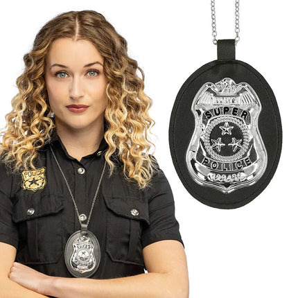 Ketting Badge 'Super police' van Boland koop je bij Partywinkel