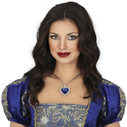 Ketting Zilver Blauw Hart van Fiestas Guirca koop je bij Partywinkel