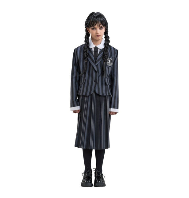 Kostuum Wednesday School Uniform Zwart/Grijs Kind van CHAKS koop je bij Partywinkel