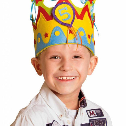 Kroon 1 - 5 Jaar Jongen van Folat koop je bij Partywinkel