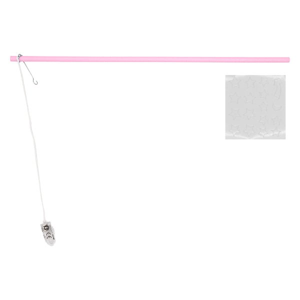 Lampionstokje met LED Licht Roze met Glow In the Dark Stickers Wood 40cm van Riethmueller koop je bij Partywinkel