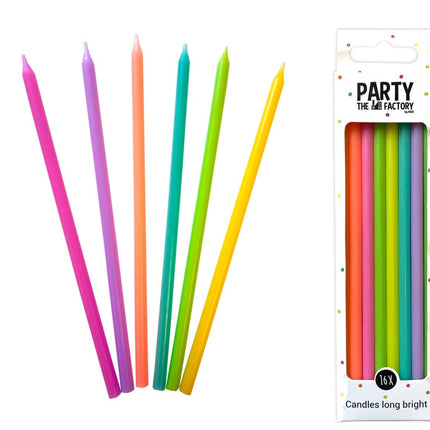 Lange Kaarsjes Bright 15,3cm 16st van Haza Witbaard koop je bij Partywinkel