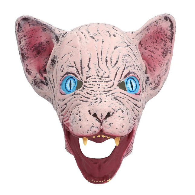 Latex hoofdmasker Horror cat van Boland koop je bij Partywinkel