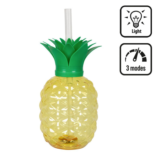 LED beker Ananas met rietje van Boland koop je bij Partywinkel