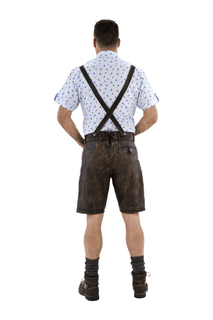 Lederhose Bruin Heren Kort Antiek van Haus Huberts koop je bij Partywinkel
