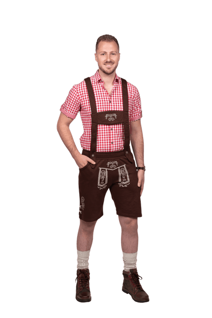 Lederhose Donkerbruin Heren Leer van Haus Huberts koop je bij Partywinkel