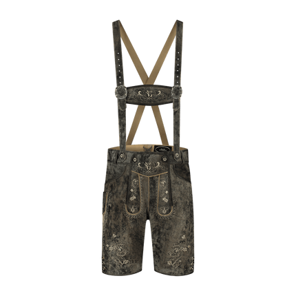 Lederhose Grijs Heren Kort Vintage van Haus Huberts koop je bij Partywinkel