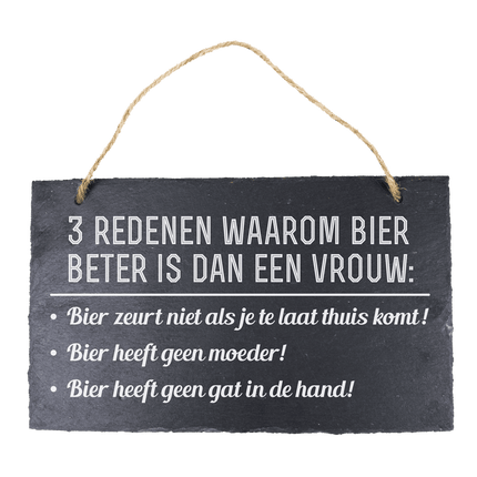 Leisteen Bordje Bier 25cm van Paper Dreams koop je bij Partywinkel