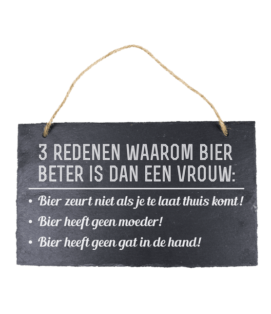 Leisteen Bordje Bier 25cm van Paper Dreams koop je bij Partywinkel