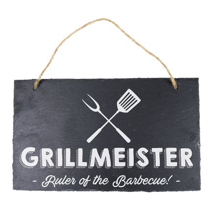 Leisteen Bordje Grillmeister 25cm van Paper Dreams koop je bij Partywinkel