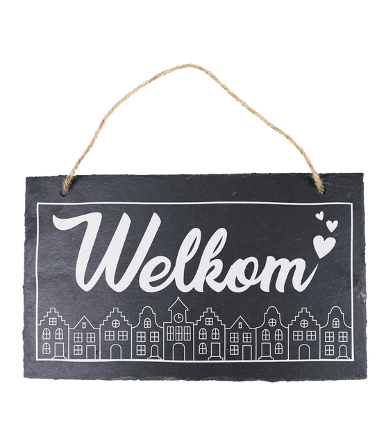 Leisteen Bordje Welkom 25cm van Paper Dreams koop je bij Partywinkel