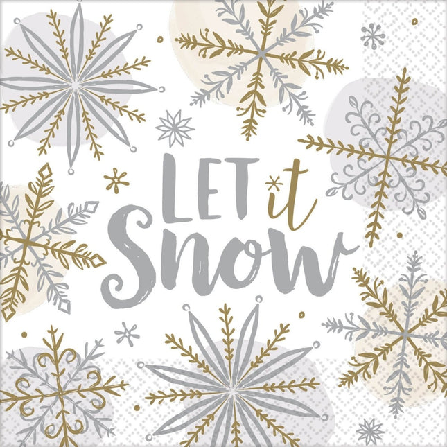 Let it Snow Servetten 33cm 16st van Riethmueller koop je bij Partywinkel