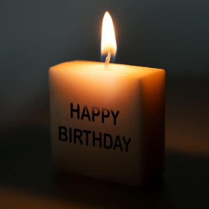 Letter Kaarsje Happy Birthday 4cm van Paper Dreams koop je bij Partywinkel