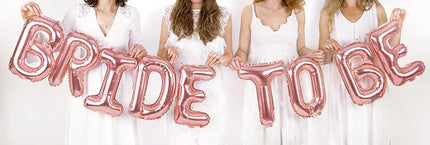 Letterballon Set Bride To Be Rose Goud Leeg 3,4m van Partydeco koop je bij Partywinkel