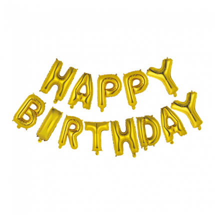 Letterballon Set Happy Birthday Goud van WeFiesta koop je bij Partywinkel
