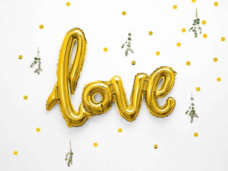 Letterballon Set Love Goud Leeg 73cm van Partydeco koop je bij Partywinkel