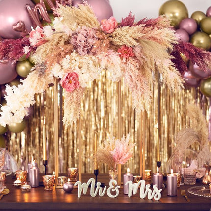Letterballon Set Mr Mrs Rose Goud Leeg 1,25m van Partydeco koop je bij Partywinkel