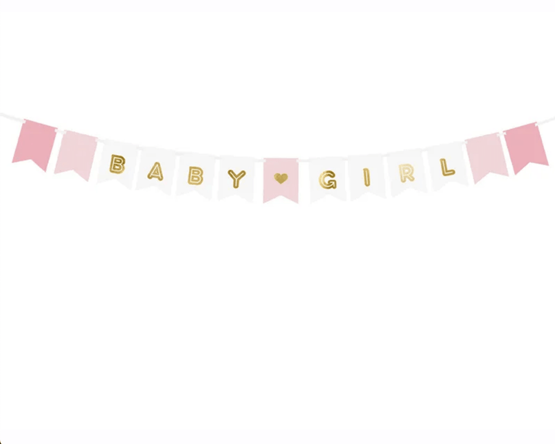 Letterslinger Geboorte Meisje Baby Girl 1,75m van Partydeco koop je bij Partywinkel