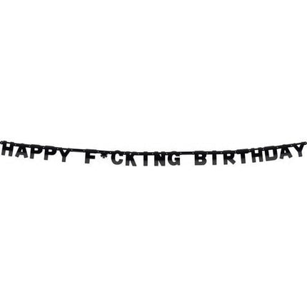 Letterslinger Happy F*cking Birthday 2,5m van Haza Witbaard koop je bij Partywinkel