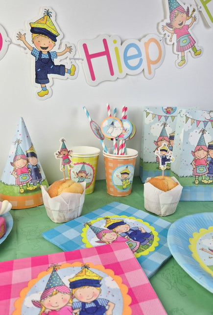 Letterslinger ’Hiep hiep Hoera’ Fien & Teun 2,65m van Haza Witbaard koop je bij Partywinkel