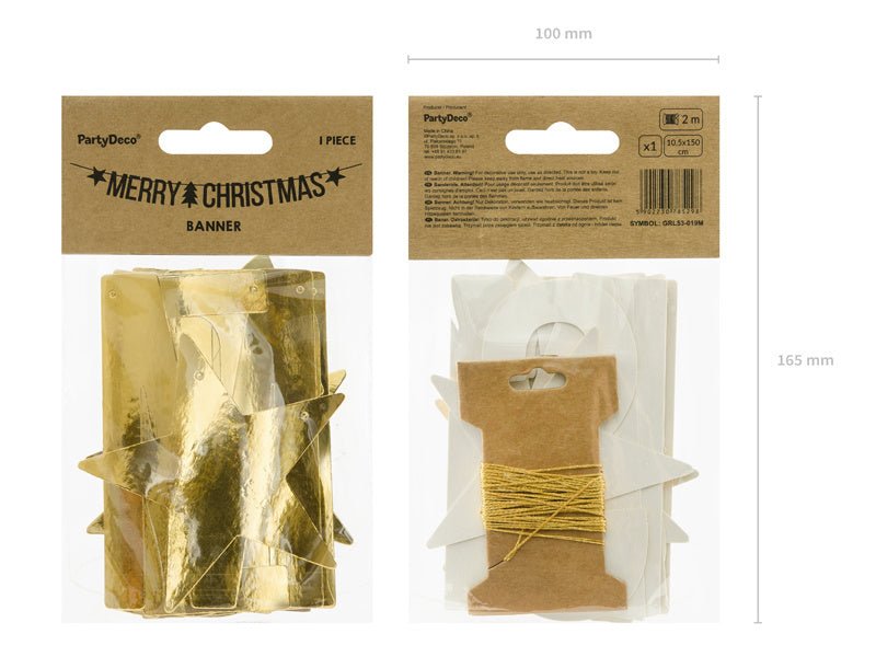 Letterslinger Merry Christmas 1,5m van Partydeco koop je bij Partywinkel