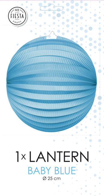 Licht Blauwe Lampion 25cm van WeFiesta koop je bij Partywinkel