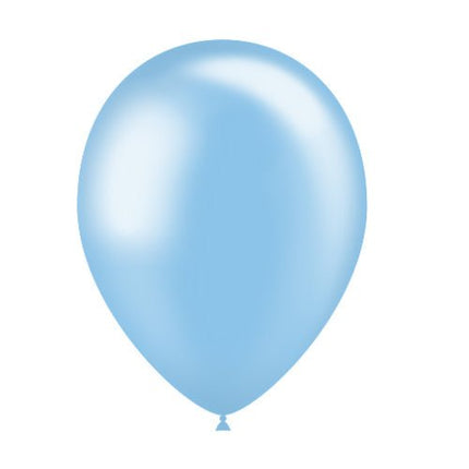 Lichtblauwe Ballonnen Metallic 25cm 50st van Balloonia koop je bij Partywinkel