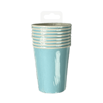 Lichtblauwe Bekers 7cm 8st van Paper Dreams koop je bij Partywinkel